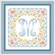cross stitch pattern Monogram in Flowers - M