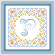 cross stitch pattern Monogram in Flowers - P