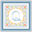 cross stitch pattern Monograms in Flowers - Q