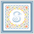 cross stitch pattern Monogram in Flower - S