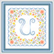 cross stitch pattern Monogram in Flowers - U