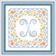 cross stitch pattern Monogram in Flowers - X