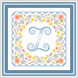 cross stitch pattern Monogram in Flowers - Z