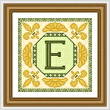 cross stitch pattern Classic Monogram - E