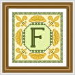 cross stitch pattern Classic Monogram - F