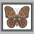 cross stitch pattern Mosaic Butterfly  (dark 'grout')