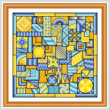 cross stitch pattern So Much to Do  (blue - yellow)