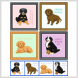 cross stitch pattern Set of 4 Puppy Images - Large Breed
