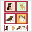 cross stitch pattern Set of 4 Puppy Images - Small Breed