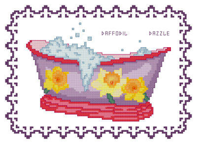 cross stitch pattern BathTub Collection Daffodil Dazzle