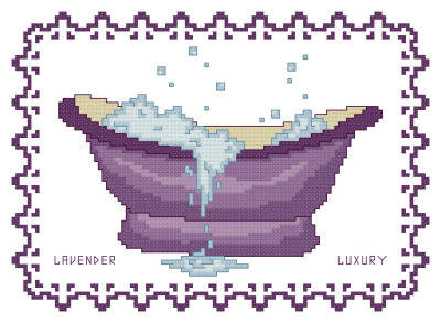 cross stitch pattern BathTub Collection Lavender Luxury