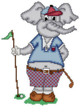 cross stitch pattern Eli The Golf Player