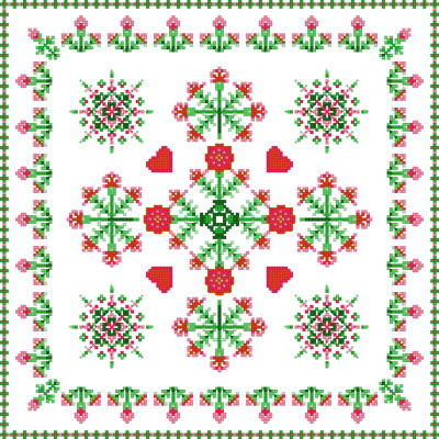 cross stitch pattern Square Carnation Design