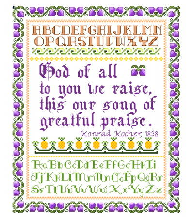 cross stitch pattern Song of Praise