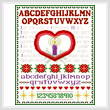 cross stitch pattern Christmas Heart Sampler