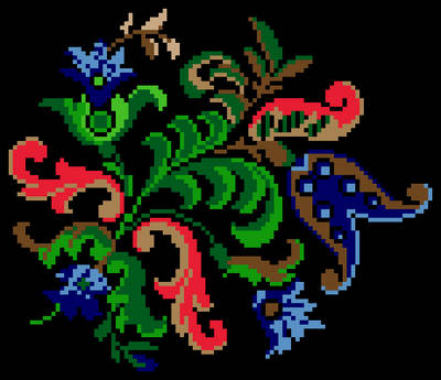 cross stitch pattern Victorian Flowers