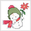 cross stitch pattern Snowbaby with Flower
