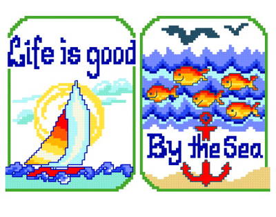 cross stitch pattern Life is Good by the Sea
