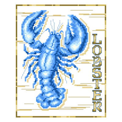 cross stitch pattern Blue Lobster