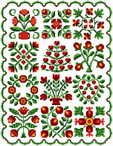 cross stitch pattern Baltimore Quilt