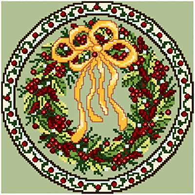 cross stitch pattern December Wreath