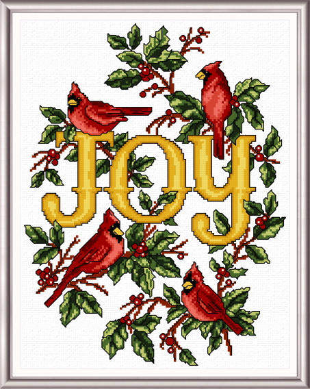 cross stitch pattern Cardinal's Joy
