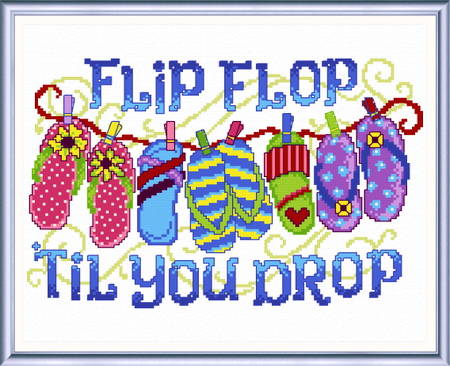 cross stitch pattern Flip Flop til you Drop