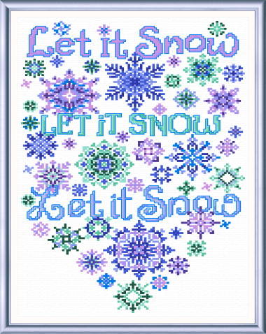 cross stitch pattern Let it Snow Flakes