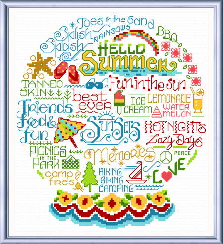 cross stitch pattern Let's Have Fun in the Sun