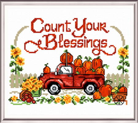 cross stitch pattern Count Your Blessings Truck