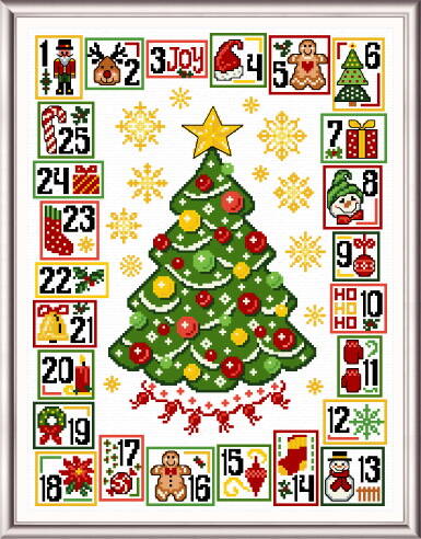 cross stitch pattern Christmas Countdown