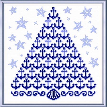 cross stitch pattern Anchors Holiday Tree