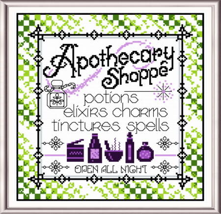 cross stitch pattern Apothecary Shoppe