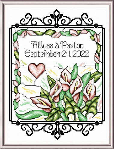 cross stitch pattern Calla Lily Wedding