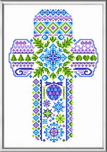 cross stitch pattern Cross - Winter