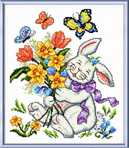 cross stitch pattern Spring Bunny 2