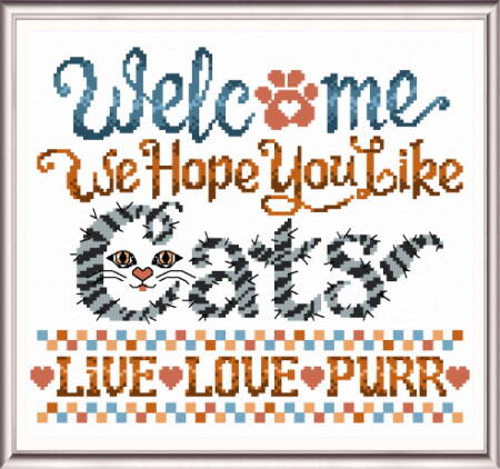 cross stitch pattern Welcome - Hope you like Cats