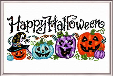 cross stitch pattern Jack O Lantern Greeting