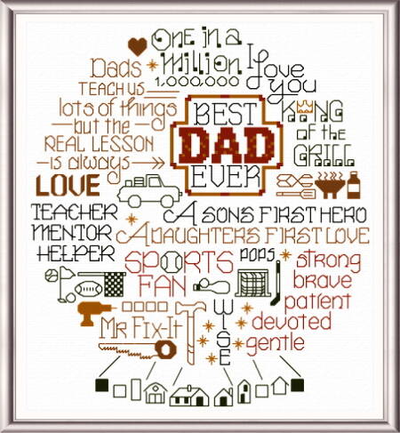 cross stitch pattern Let's Cherish Dad