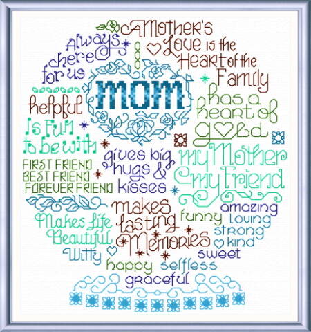 cross stitch pattern Let's Cherish Mom