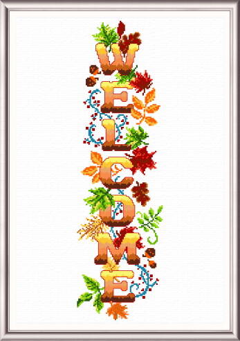 cross stitch pattern Autumn Welcome