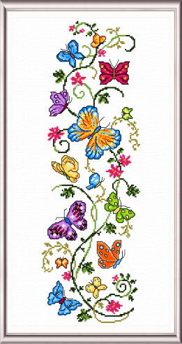 cross stitch pattern Butterflies Banner
