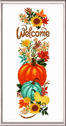 cross stitch pattern Fall Welcome Banner