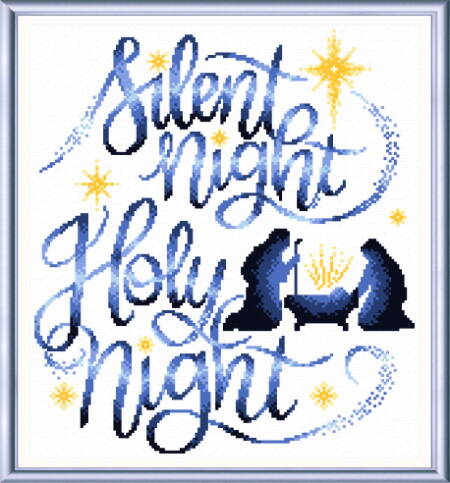 cross stitch pattern Silent Night Nativity