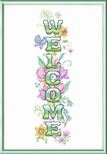 cross stitch pattern Spring Welcome