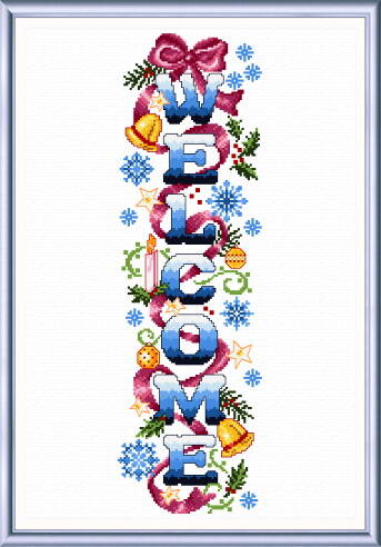 cross stitch pattern Winter Welcome