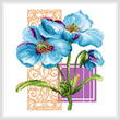 cross stitch pattern Big Florals Blue Poppies