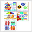 cross stitch pattern 5 Seaside Postcards