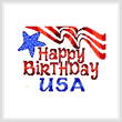 cross stitch pattern Happy Birthday USA