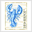 cross stitch pattern Blue Lobster